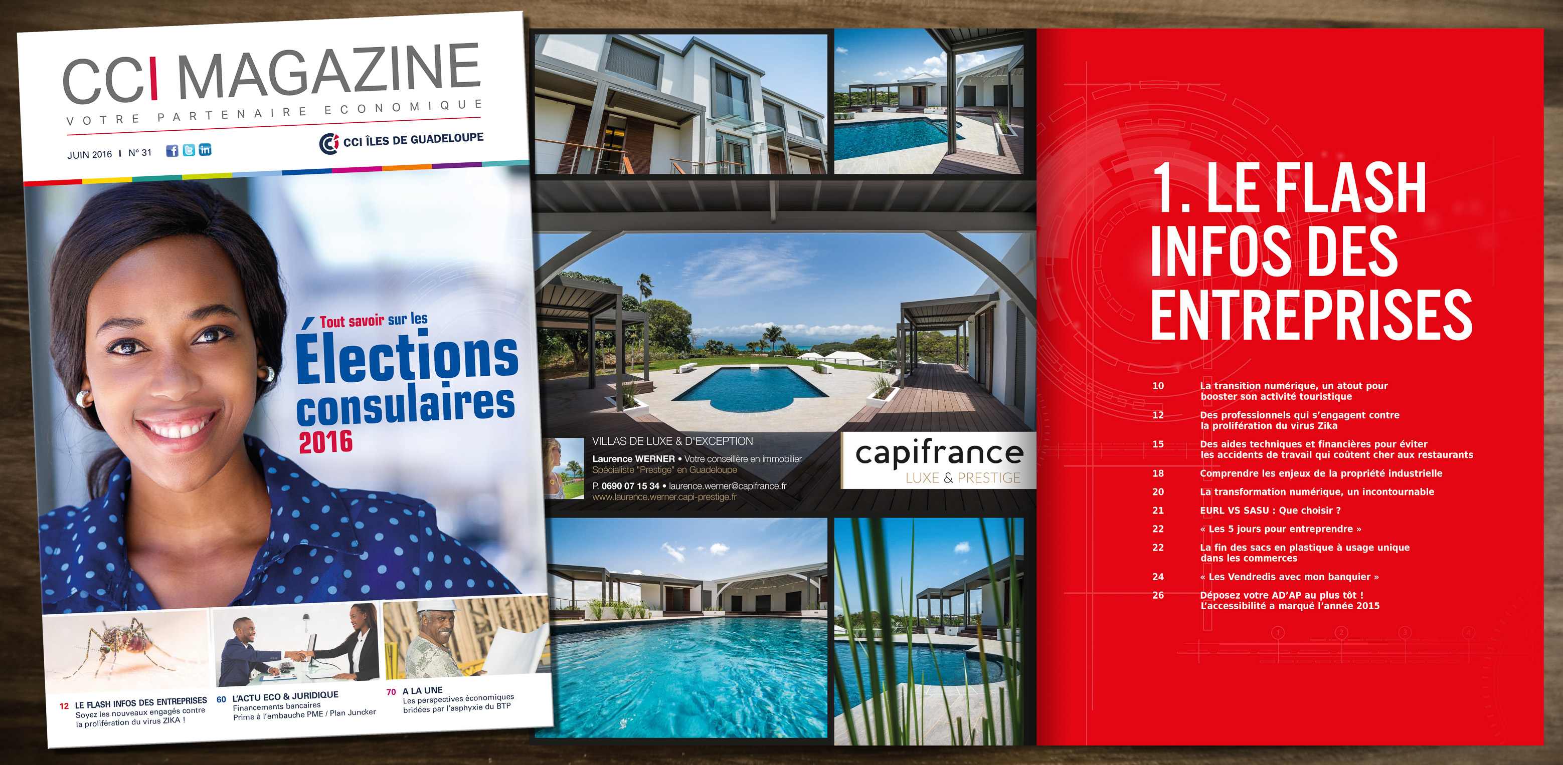 Refonte de l'identité de la CCI-IG dans sa communication et direction artistique du magazine.
