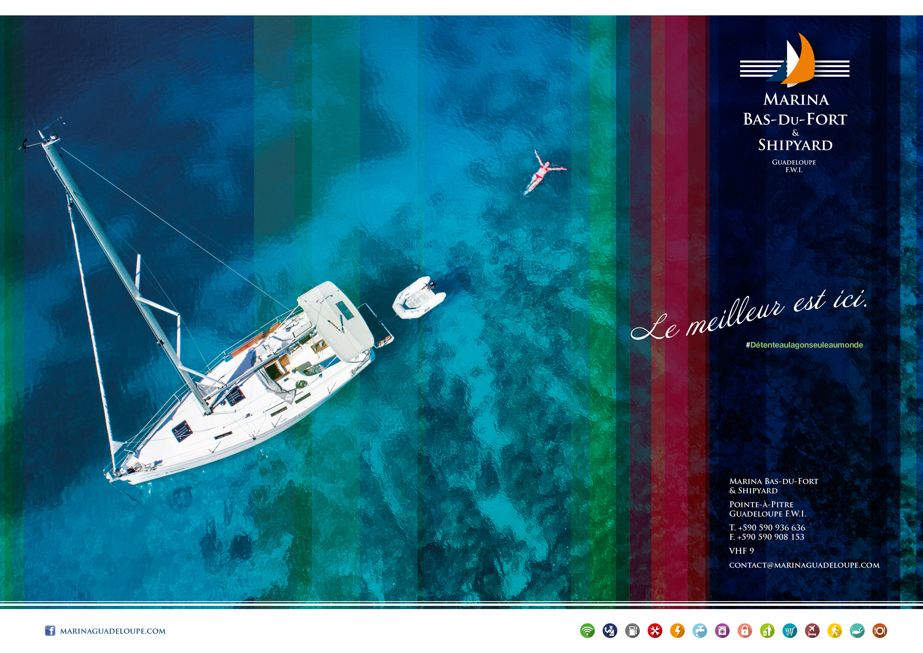 Campagne axée sur les services proposés par la marina.