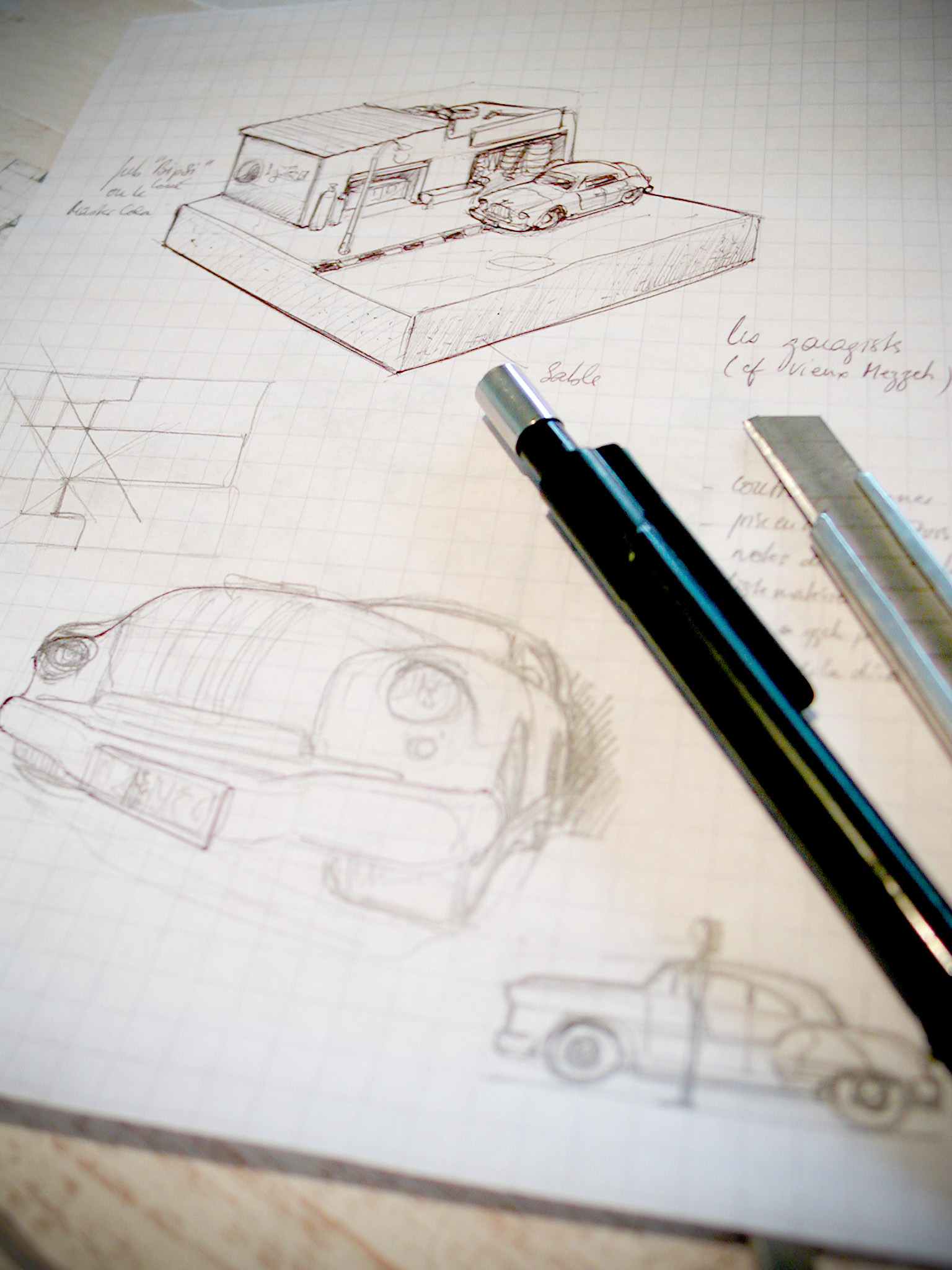 L'idée naît du croquis.