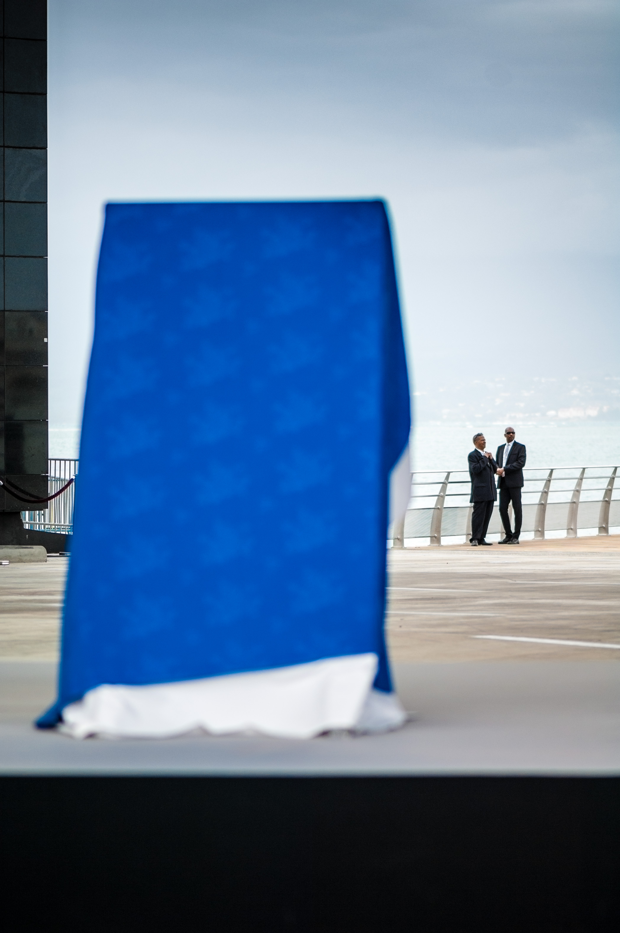 France, Guadeloupe, Pointe-à-Pitre, inauguration du Mémorial ACTe, des architectes et maîtres d'oeuvre Fabien Doré, Pascal Berthelot et Jean-Michel Mocka-Célestine, plus grand mémorial de l'esclavage au monde, construit sur le site Darboussier qui était jusqu'en 1980 une usine sucrière et le plus gros employeur en Guadeloupe//France, Guadeloupe, Pointe-à-Pitre, inauguration of the Memorial ACTe, architects and project managers Fabien Doré, Pascal Berthelot and Jean-Michel Mocka-Celestine, largest memorial of slavery in the world, built on the site Darboussier which was until 1980 a sugar factory and the largest employer in Guadeloupe